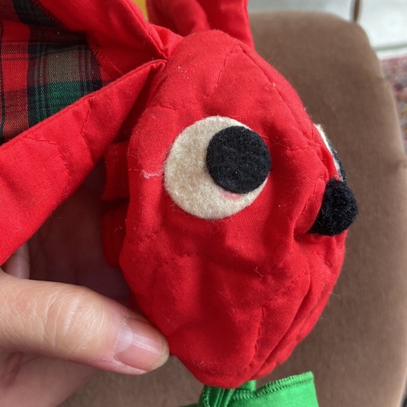 Vintage Christmas mouse “ Chris mouse” c.1979 quilted door knob decoration - Picture 2 of 7